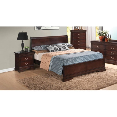 Glory Furniture Louis Phillipe Cappuccino 4pc Bedroom Set With Queen  Bookcase Storage Bed - Miko Decor