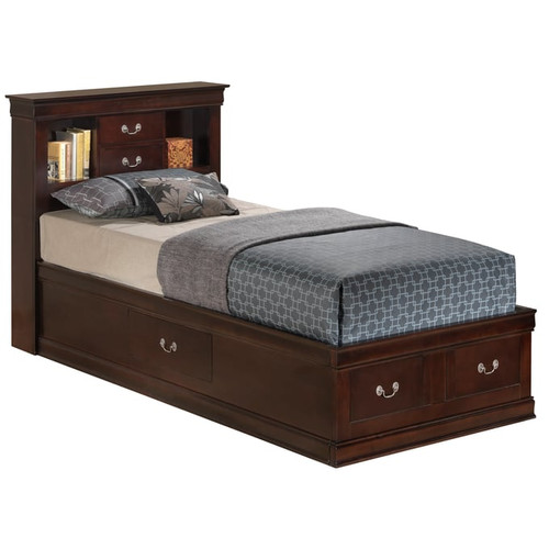 Glory Furniture G3125A 5-Piece Sleigh Bedroom Set in Cappuccino