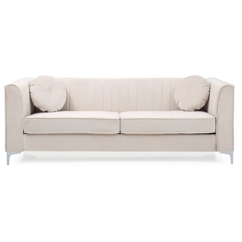 Glory Furniture Delray Ivory Velvet Microsuede 3pc Living Room Set