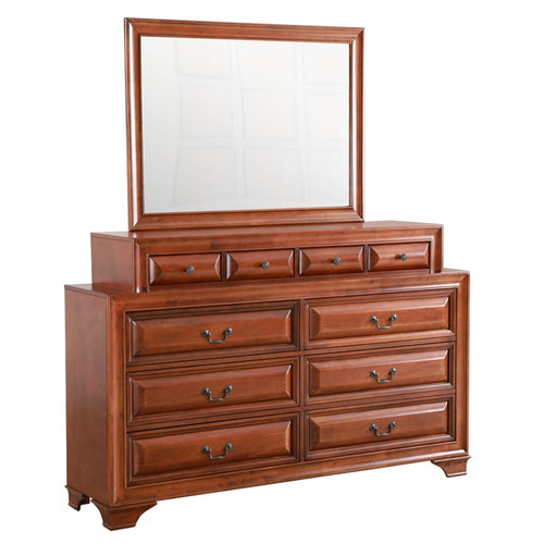 Glory Furniture LaVita Oak Dresser and Mirror