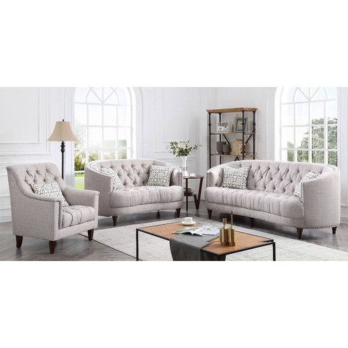 Glory Furniture Charleston Light Gray Fabric 3pc Living Room Set