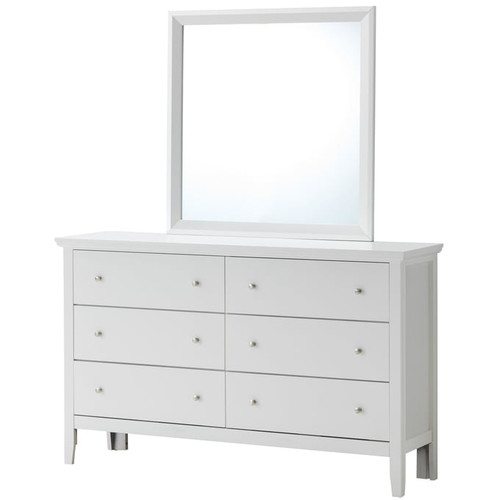 Glory Furniture Primo White Dresser and Mirror