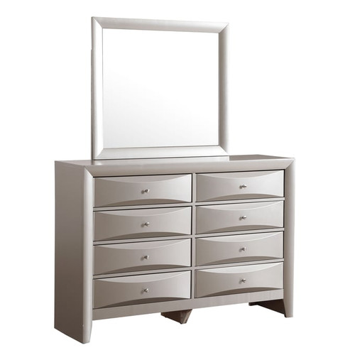 Glory Furniture Marilla Silver Champagne Dresser and Mirror