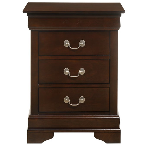 Glory Furniture Louis Phillipe Cappuccino Full Storage 4pc Bedroom Set With Three Drawer Nightstand