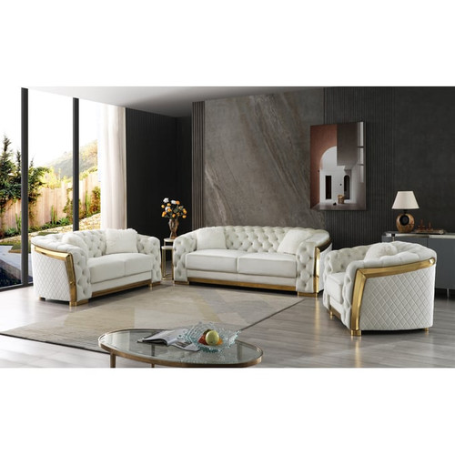 Glory Furniture Lexi Ivory 3pc Living Room Set