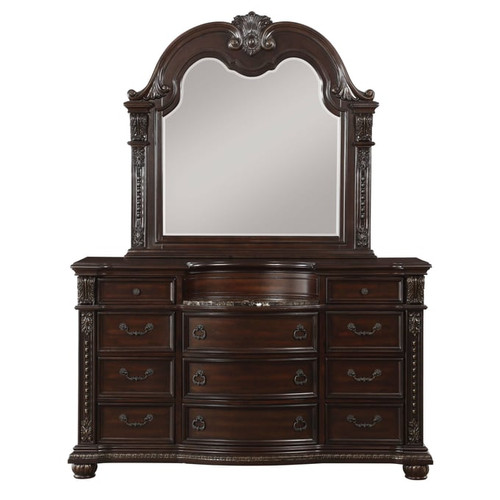 Home Elegance Cavalier Dark Cherry Dresser and Mirror