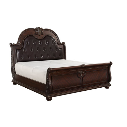 Home Elegance Cavalier Dark Cherry 2pc Bedroom Set with Queen Bed