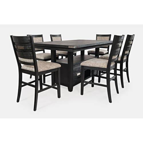 Jofran Furniture Altamonte Charcoal 7pc Counter Set with Upholstered Stool