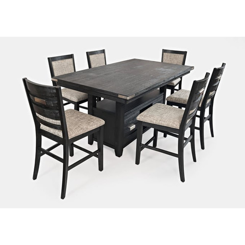 Jofran Furniture Altamonte Charcoal 7pc Counter Set with Upholstered Stool