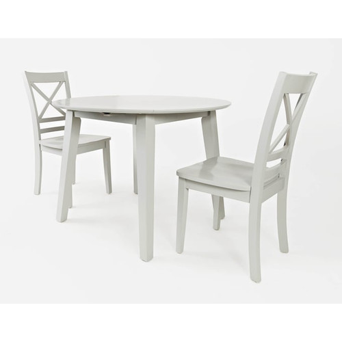 Jofran Furniture Simplicity Grey 3pc Round Dining Set With X Back Chair