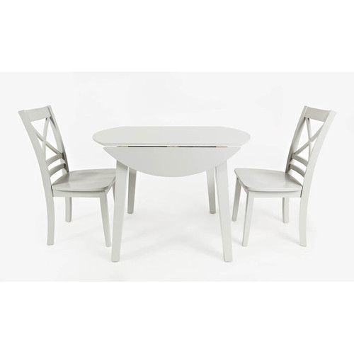 Jofran Furniture Simplicity Grey 3pc Round Dining Set With X Back Chair