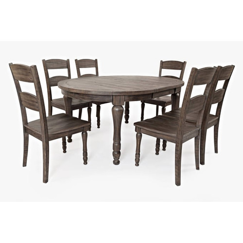 Jofran Furniture Madison County Barnwood Brown 7pc Round to Oval Dining Room Set