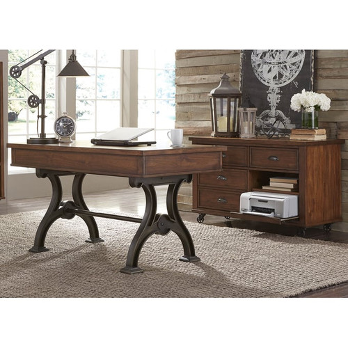 Liberty Arlington House Brown 2pc Writing Desk And Credenza Set