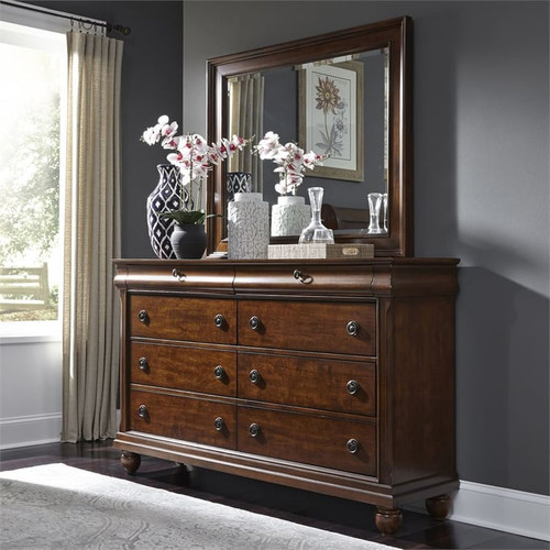 Liberty Rustic Traditions Cherry Dresser and Mirror