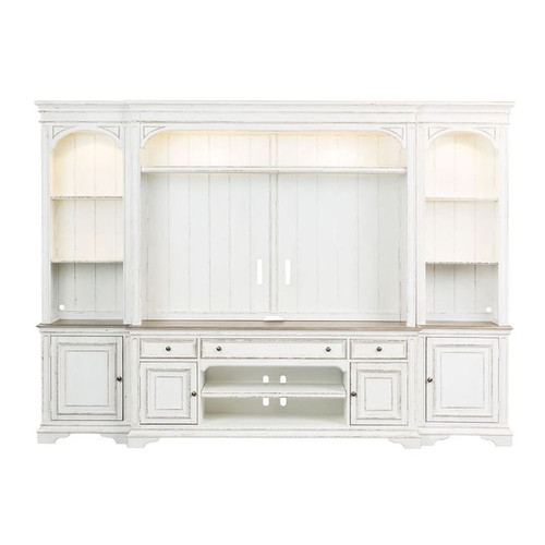 Liberty Magnolia Manor White Entertainment Center with Piers