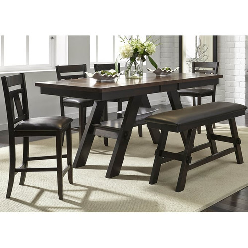 Liberty Lawson Espresso 6pc Counter Height Set With Bench