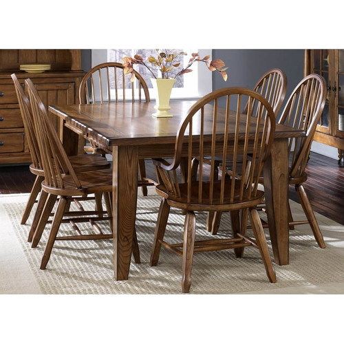 Liberty Treasures Oak 7pc Dining Room Set