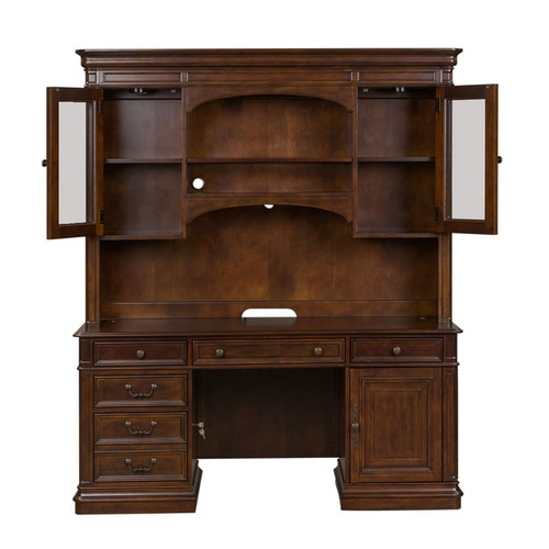 Liberty Brayton Manor Jr Cognac Executive Credenza with Hutch