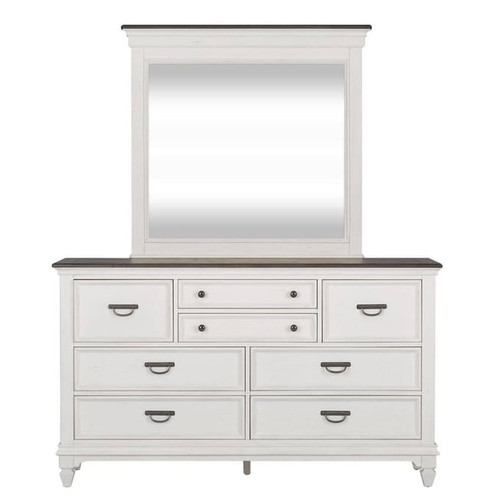 Liberty Allyson Park Wirebrushed White Dresser And Mirror