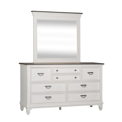 Liberty Allyson Park Wirebrushed White Dresser And Mirror