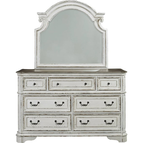 Liberty Magnolia Manor White Dresser and Mirror