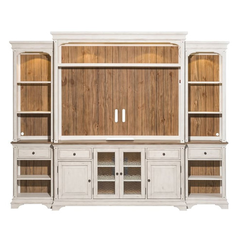 Liberty Morgan Creek White Tobacco Entertainment Center with Piers