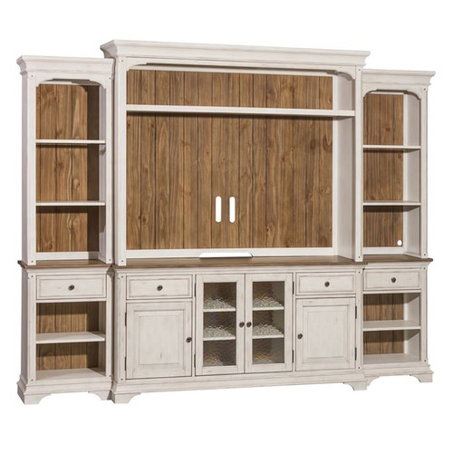 Liberty Morgan Creek White Tobacco Entertainment Center with Piers