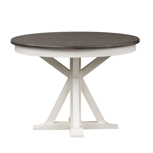 Liberty Allyson Park Brushed White Charcoal Single Pedestal Table