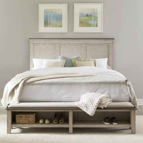 Liberty Ivy Hollow Weathered Linen Dusty Taupe Queen Storage Bed