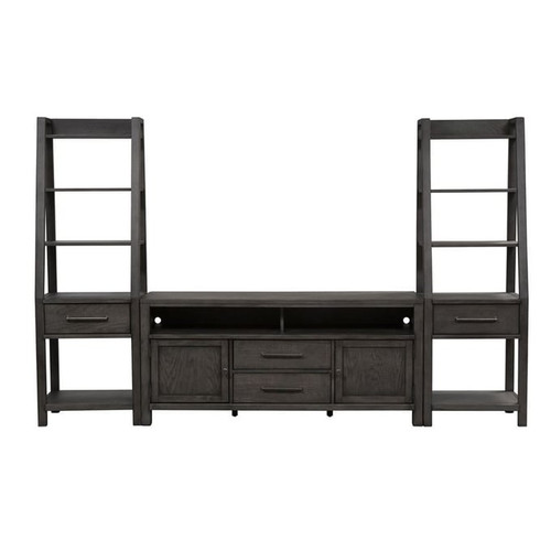 Liberty Modern Farmhouse Dusty Charcoal Entertainment Center with Piers