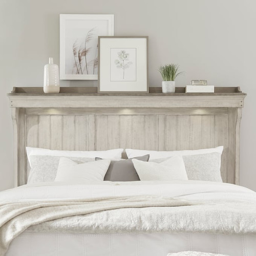 Liberty Ivy Hollow Weathered Linen Dusty Taupe King Mantle Storage Bed