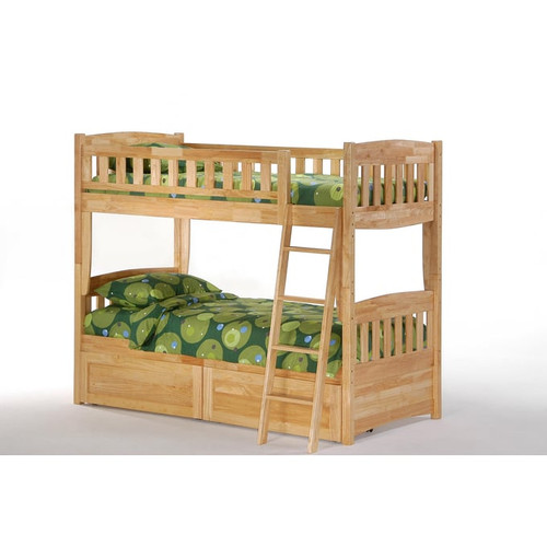 Night and Day Furniture Cinnamon Natural Twin Twin Drawer Bunk Bed