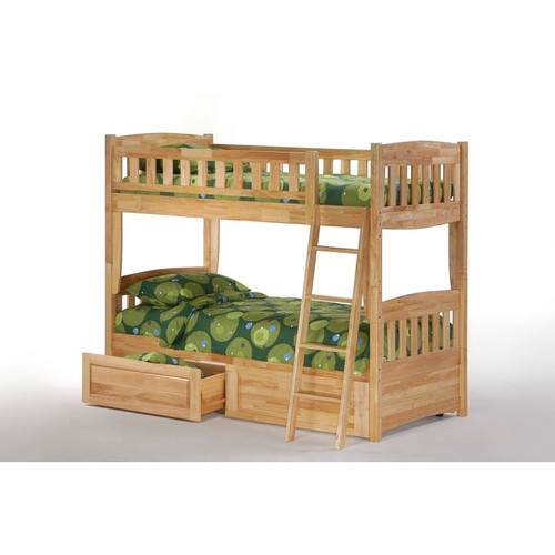 Night and Day Furniture Cinnamon Natural Twin Twin Drawer Bunk Bed