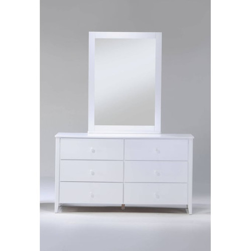 Night And Day Furniture Zest White Dresser and Mirror