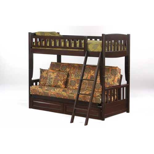 Night and Day Furniture Cinnamon Chocolate Futon Drawer Bunk Bed