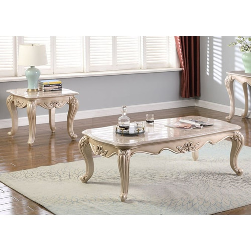 New Classic Furniture Monique White 3pc Coffee Table Set