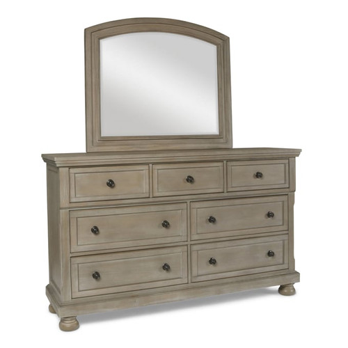 New Classic Furniture Allegra Pewter Dresser and Mirror
