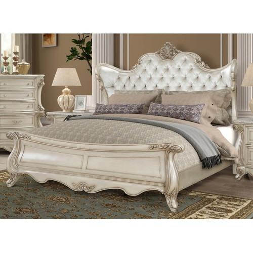 New Classic Furniture Monique Champagne 2pc Bedroom Set with Cal King Bed
