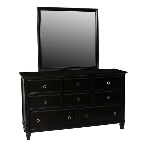 New Classic Furniture Tamarack Black Dresser and Mirror