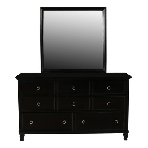 New Classic Furniture Tamarack Black Dresser and Mirror