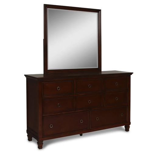 New Classic Furniture Tamarack Brown Cherry Dresser and Mirror