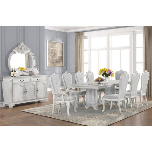New Classic Furniture Cambria Hills Mist Gray Buffet and Mirror
