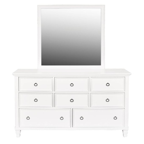 New Classic Furniture Tamarack White Dresser and Mirror