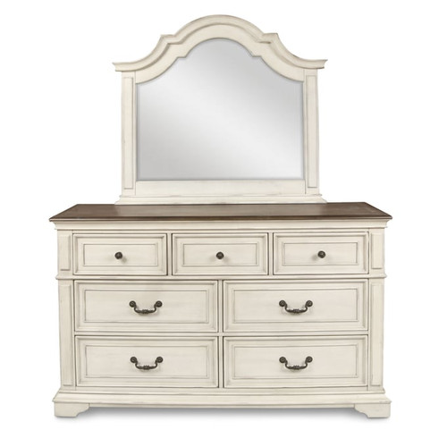 New Classic Furniture Anastasia Antique White Dresser and Mirror