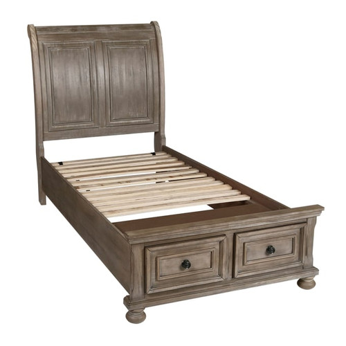 New Classic Furniture Allegra Pewter Twin Storage Bed