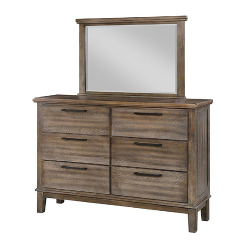 New Classic Furniture Cagney Vintage Gray Dresser and Mirror
