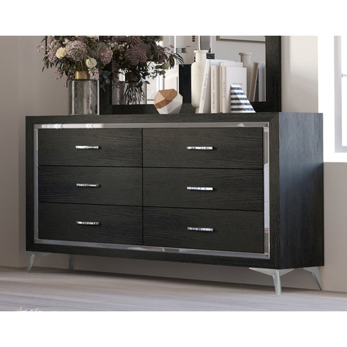 New Classic Furniture Huxley Black Dresser and Mirror