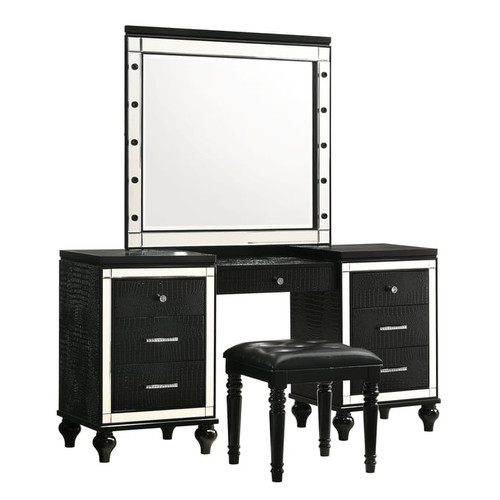 New Classic Furniture Valentino Black Vanity Set