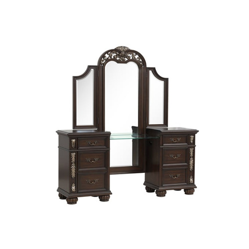 New Classic Furniture Maximus Madeira Vanity Table And Mirror