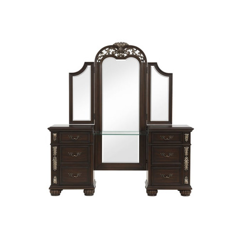 New Classic Furniture Maximus Madeira Vanity Table And Mirror